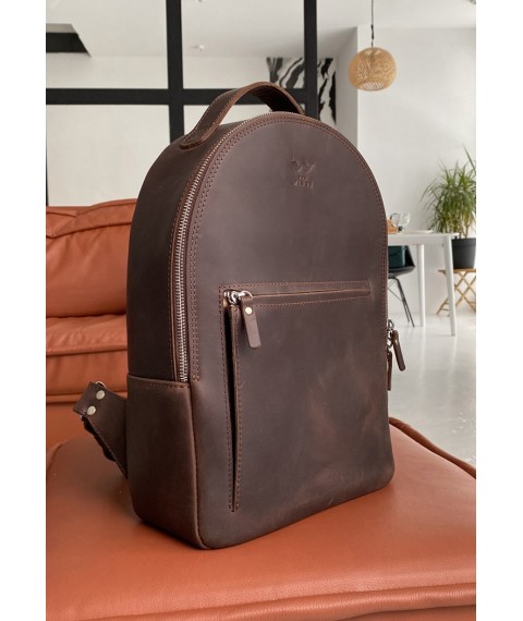 Leather backpack Groove L dark brown vintage