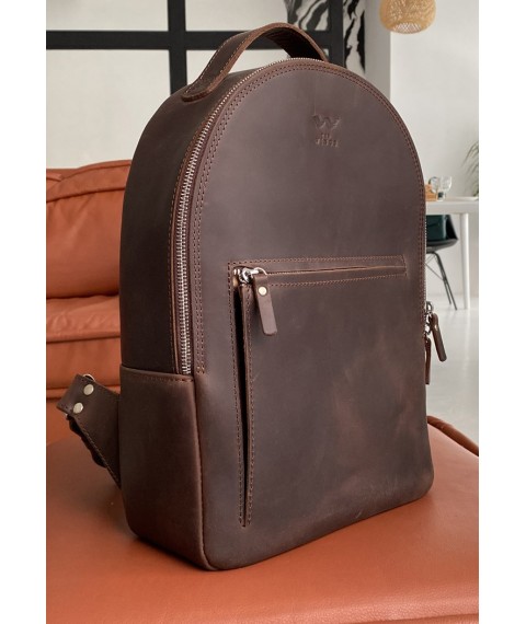 Leather backpack Groove L dark brown vintage