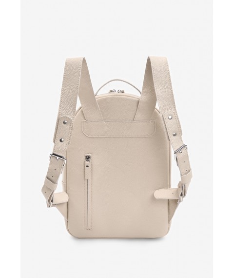 Leather backpack Groove M light beige grainy