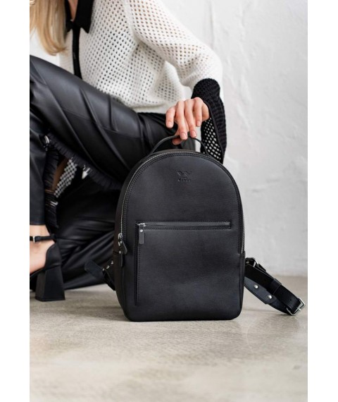 Leather backpack Groove M black