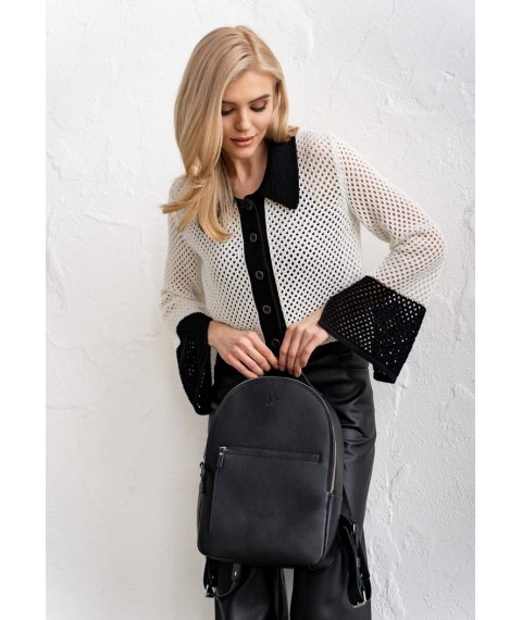 Leather backpack Groove M black