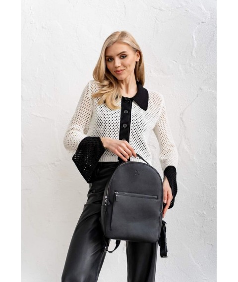 Leather backpack Groove M black