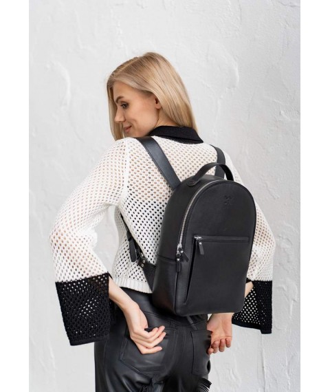 Leather backpack Groove M black