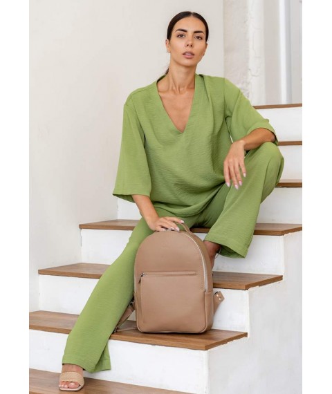 Leather backpack Groove M caramel flotar