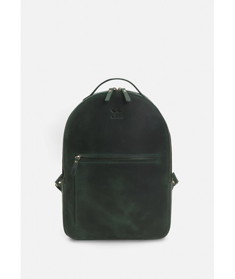 Leather backpack Groove M green vintage