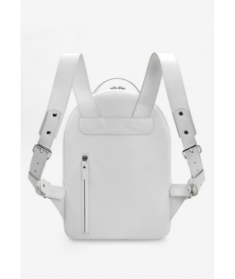 Leather backpack Groove M white