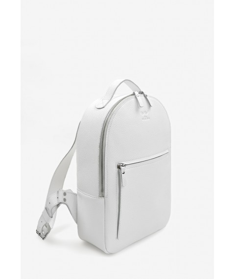 Leather backpack Groove M white grain