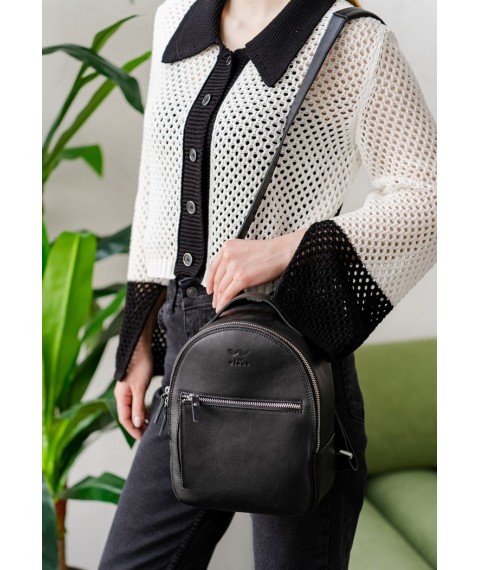 Leather backpack Groove S black