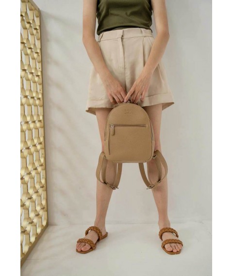 Leather backpack Groove S caramel flotar