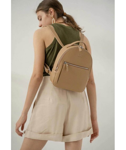 Leather backpack Groove S caramel flotar