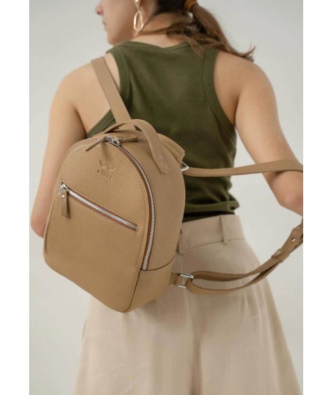 Leather backpack Groove S caramel flotar