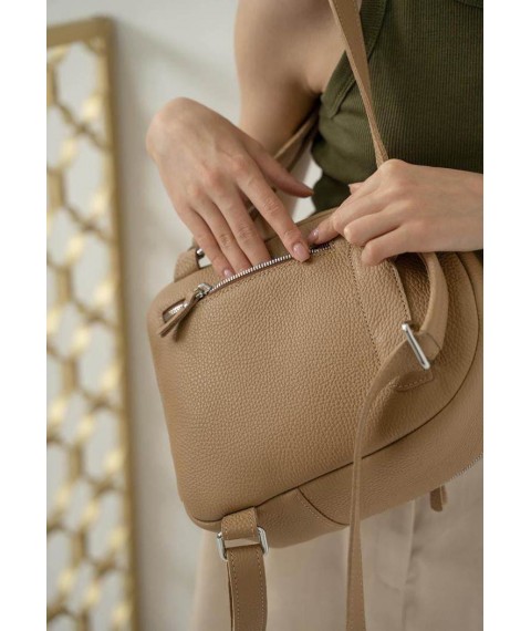 Leather backpack Groove S caramel flotar