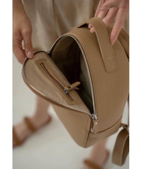 Leather backpack Groove S caramel flotar