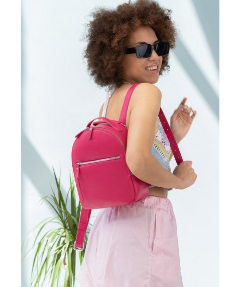 Leather backpack Groove S fuchsia