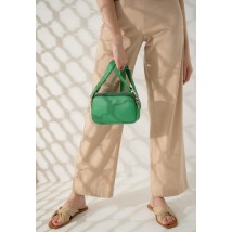 Жіноча шкіряна сумка поясна / кроссбоді Holly зелена