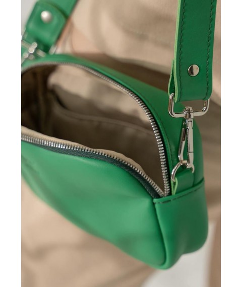 Women's leather belt/crossbody bag Holly green