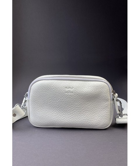 Leather belt/crossbody bag Holly white flotar
