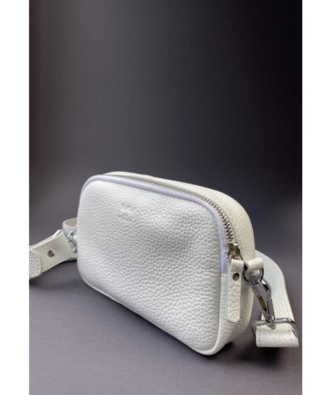 Leather belt/crossbody bag Holly white flotar