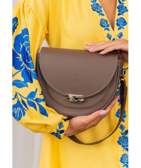 Women's leather bag Kira dark beige