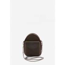Шкіряна жіноча міні-сумка Kroha темно-коричнева vintage