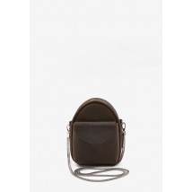 Leather women's mini bag Kroha dark brown vintage