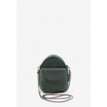 Шкіряна жіноча міні-сумка Kroha зелена vintage