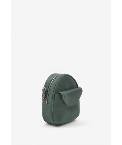 Шкіряна жіноча міні-сумка Kroha зелена vintage