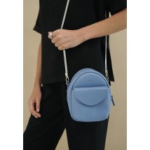 Шкіряна жіноча міні-сумка Kroha блакитний краст