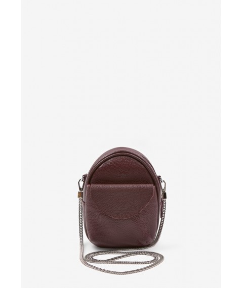 Leather women's mini bag Kroha marsala flotar