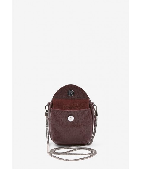Leather women's mini bag Kroha marsala flotar