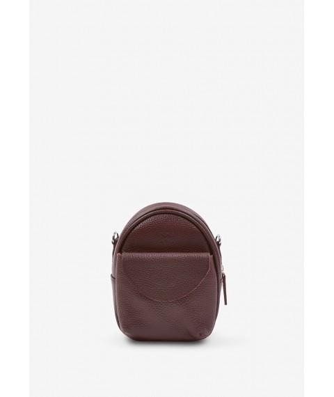 Leather women's mini bag Kroha marsala flotar