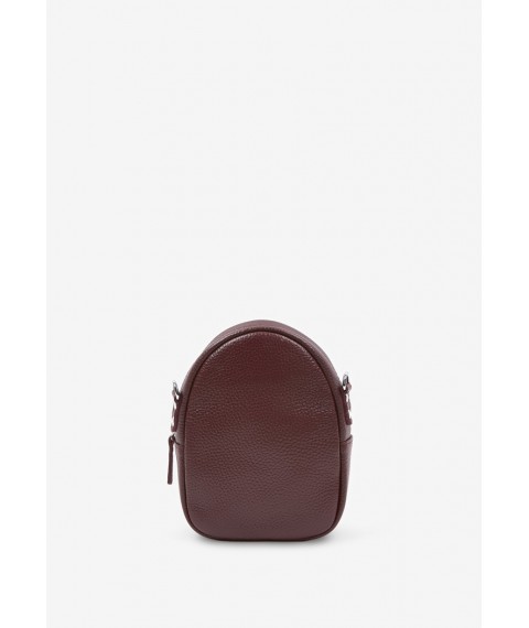 Leather women's mini bag Kroha marsala flotar