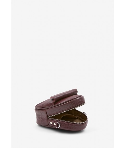 Leather women's mini bag Kroha marsala flotar