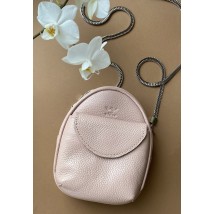 Leather women's mini bag Kroha powder