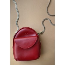 Кожаная женская мини-сумка Kroha красная