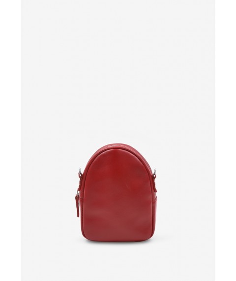 Leather women's mini bag Kroha red
