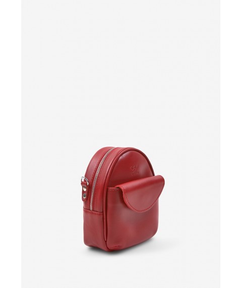 Leather women's mini bag Kroha red