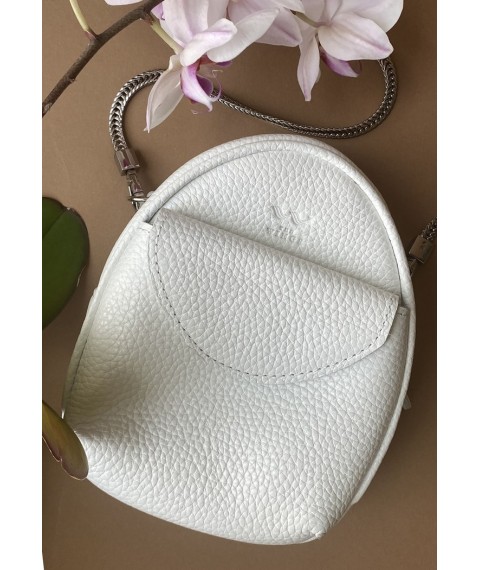 Leather women's mini bag Kroha white flotar