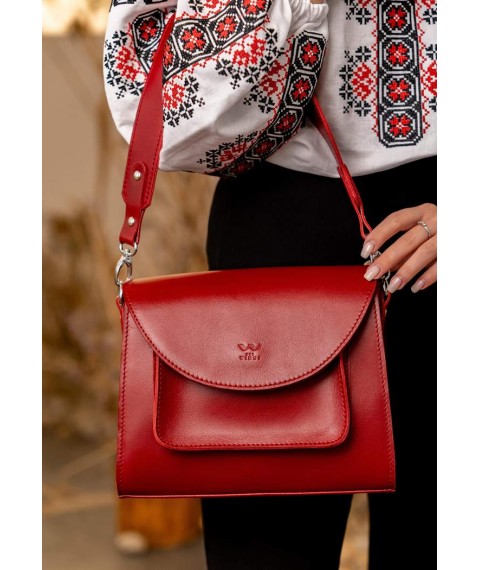 Women's leather bag Liv red crust