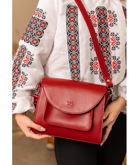 Women's leather bag Liv red crust