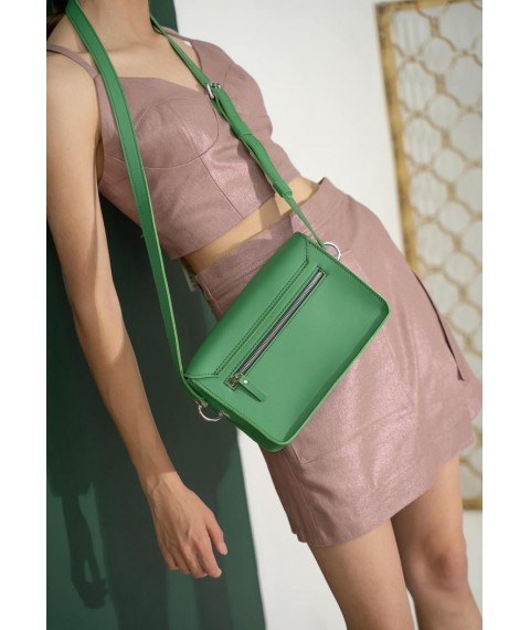 Жіноча шкіряна міні сумка Moment зелена