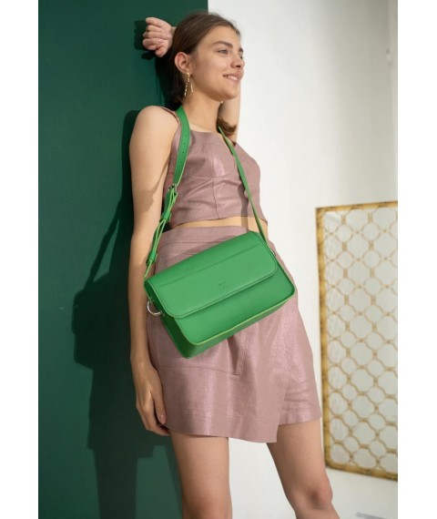 Жіноча шкіряна міні сумка Moment зелена