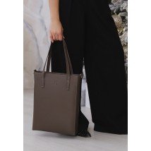 Leather shopper Nancy dark beige