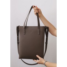 Leather shopper Nancy dark beige