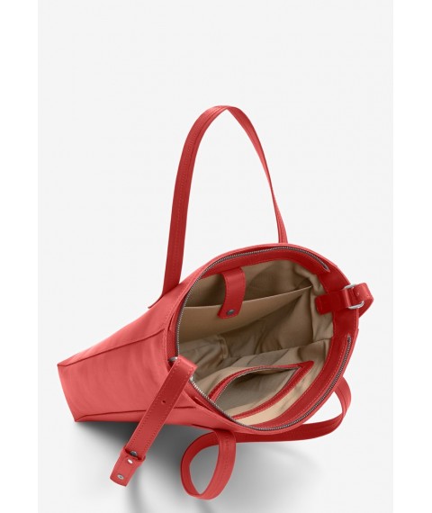 Leather shopper Nancy red