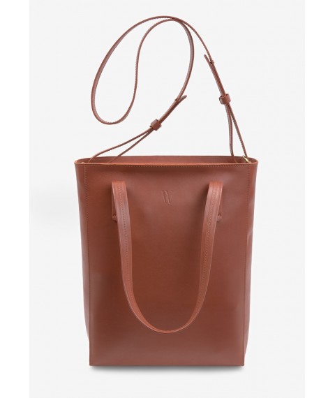 Leather shopper Nancy light brown