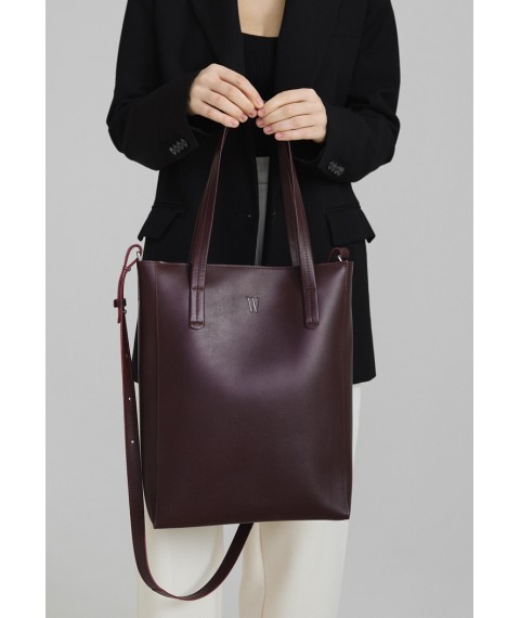 Leather shopper Nancy burgundy