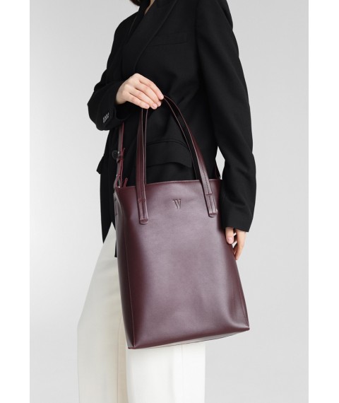 Leather shopper Nancy burgundy