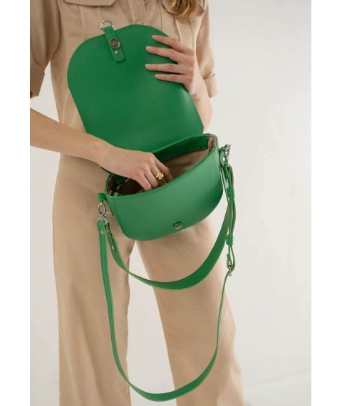 Women's leather bag Ruby L green