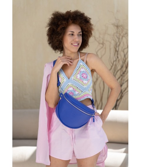 Leather crossbody waist bag Vacation purple flotar
